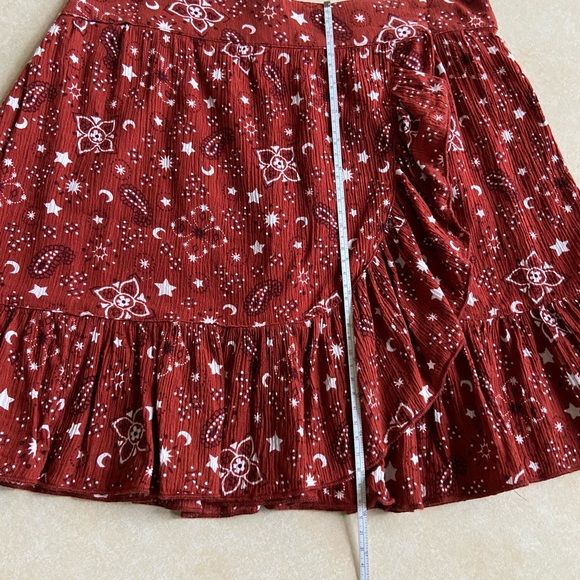 Aerie Ruffle Mini Skirt Bandana Western concert sz Small - Picture 5 of 9